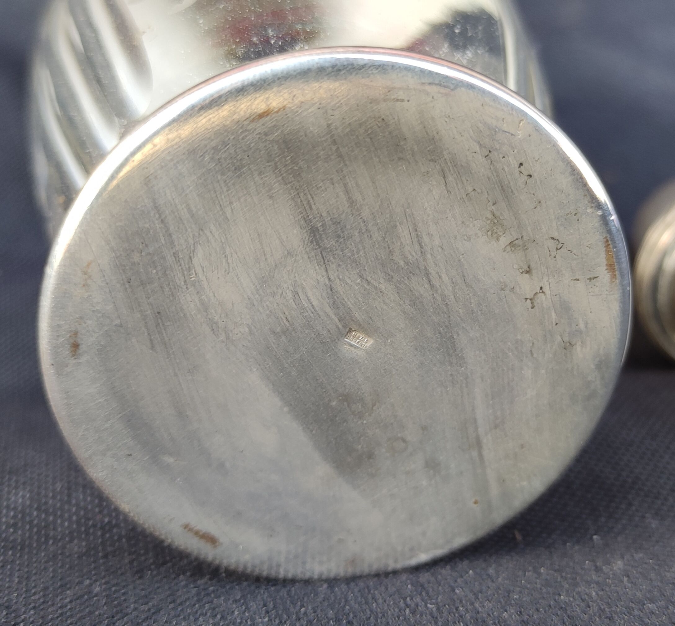 Old silver metal carafon