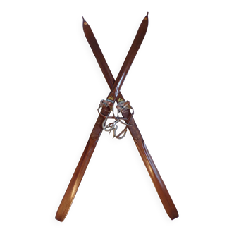 Vintage wooden skis 191cm