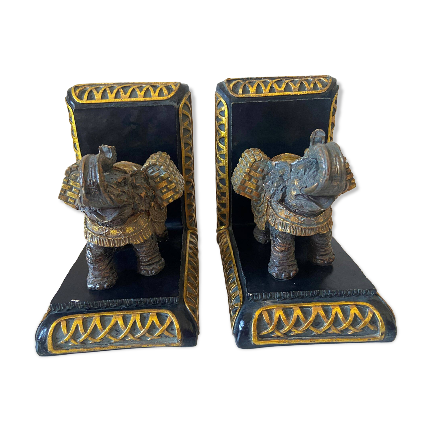 Pair of Unique Decorative Elephant Bookends Made in India