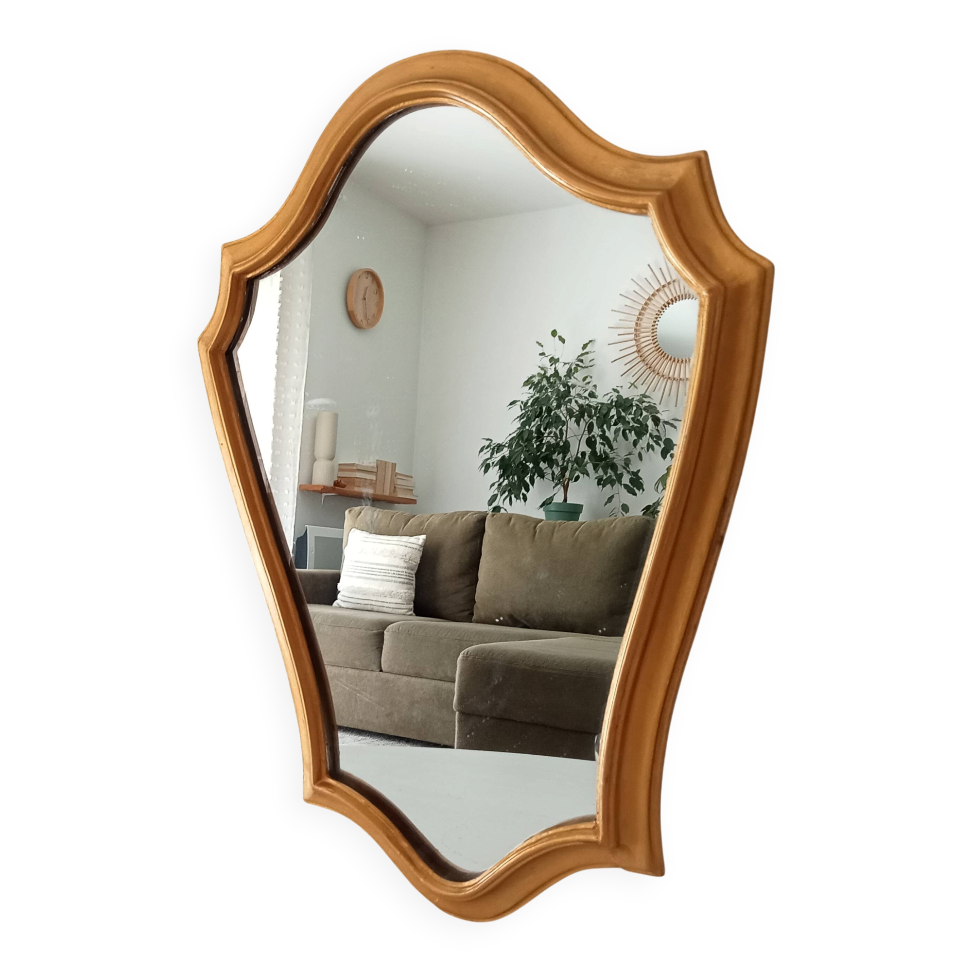 Vintage baroque mirror in gilded wood