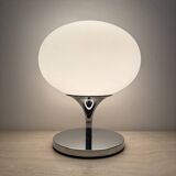 Lampe Space Age en verre opalin, acier chromé et fonte par Kaiser Leuchten,