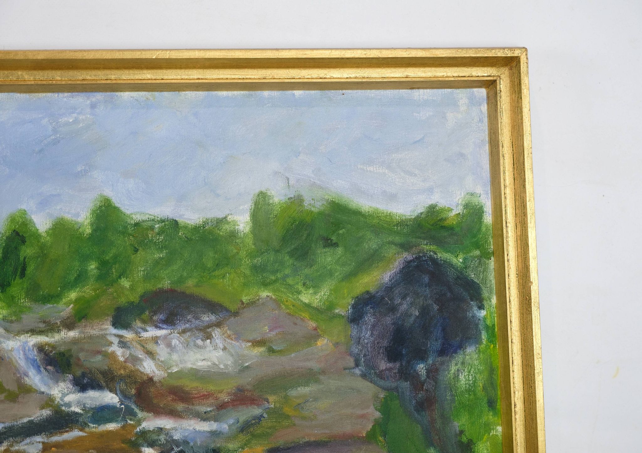 Oil Painting Painted on Canvas with Green and Brown Shades by Sixten Wiklund