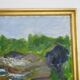 Peinture à l’huile peinte sur toile avec des nuances vertes et brunes par Sixten Wiklund