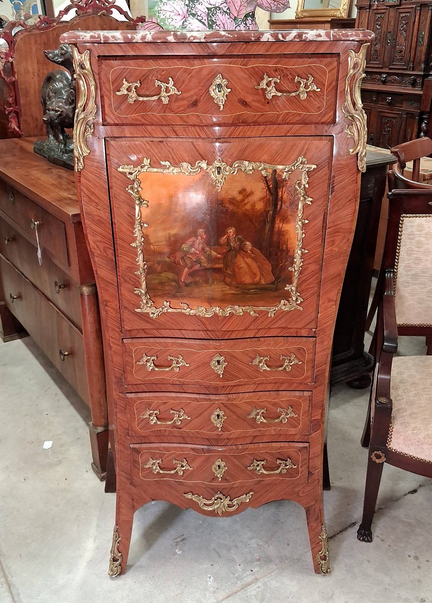 Secrétaire de Dame style Louis XV Transition