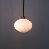 Pair brass and glass chandeliers