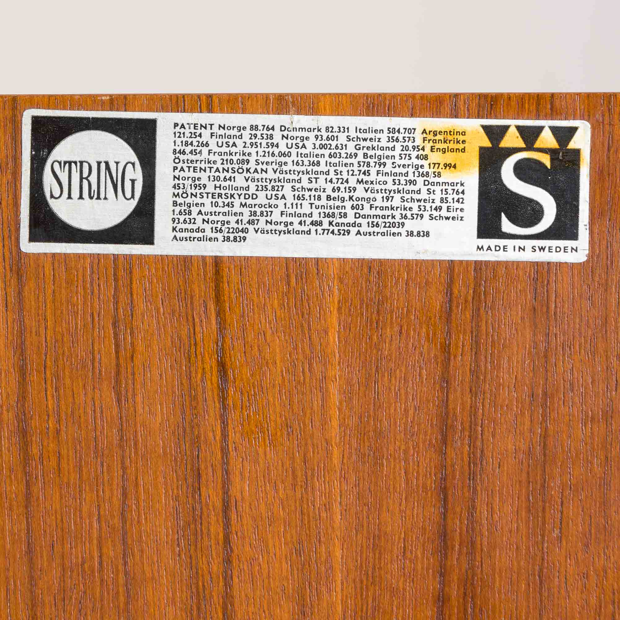String wall unit from 1964 by Strinning, Sweden