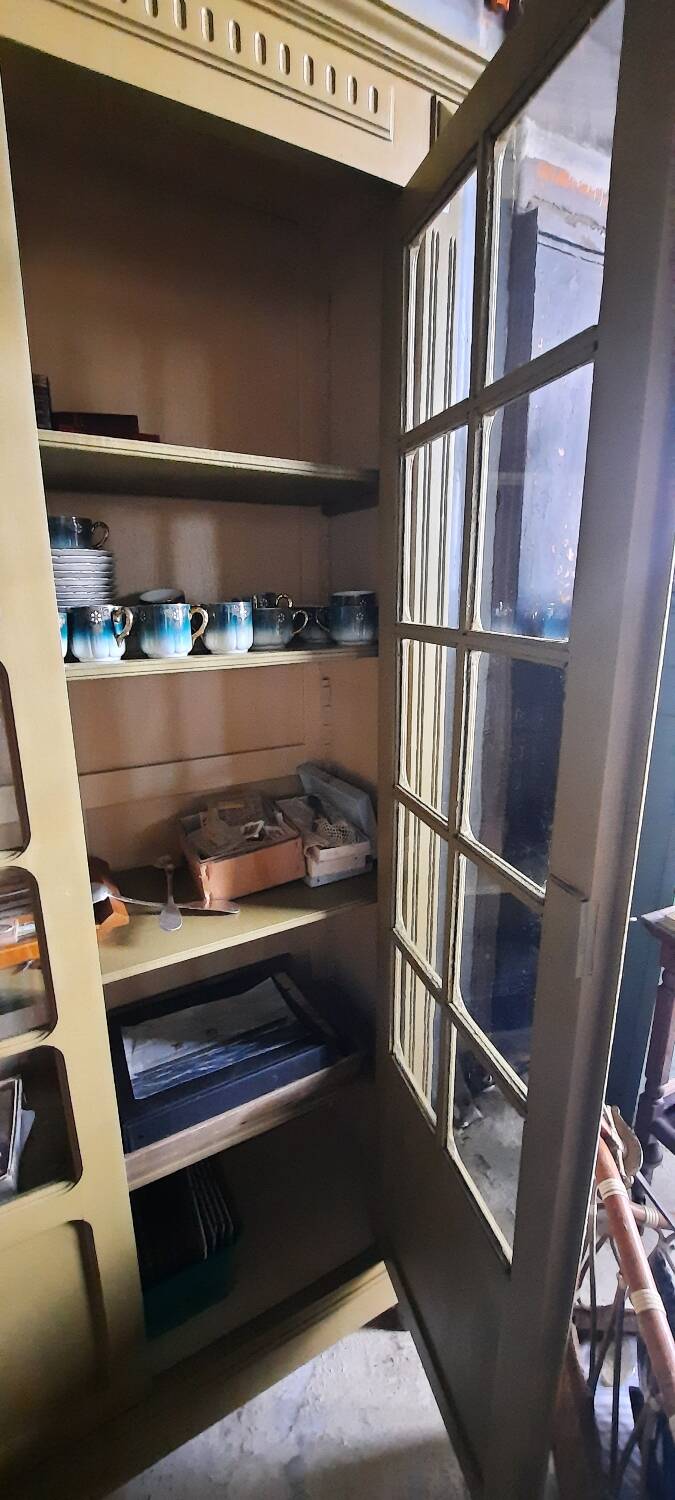 Painted wooden bookshelf