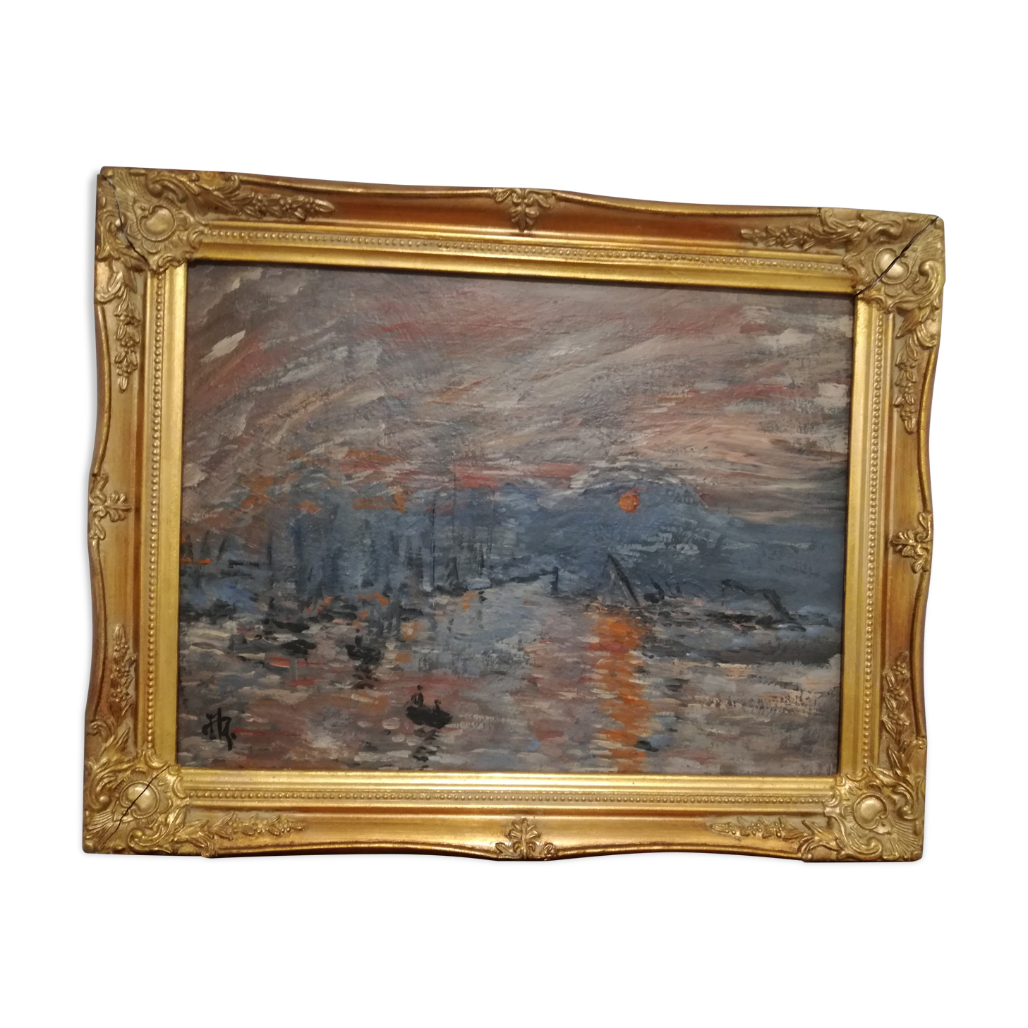 Oil painting - reproduction of Monet's Impression, rising sun
