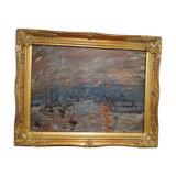 Oil painting - reproduction of Monet's Impression, rising sun