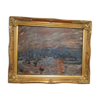 Tableau à l'huile -reproduction de Impression soleil levant de Monet