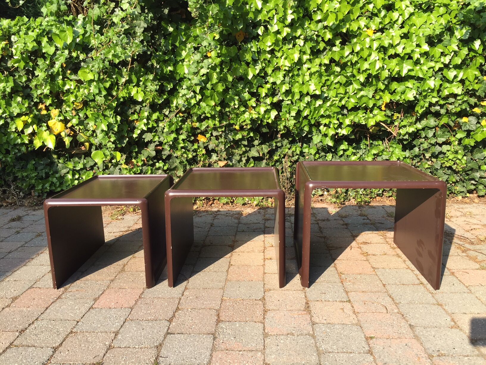 3 pull out tables  by Peter Ghyczy  for  Horn Collection 1970