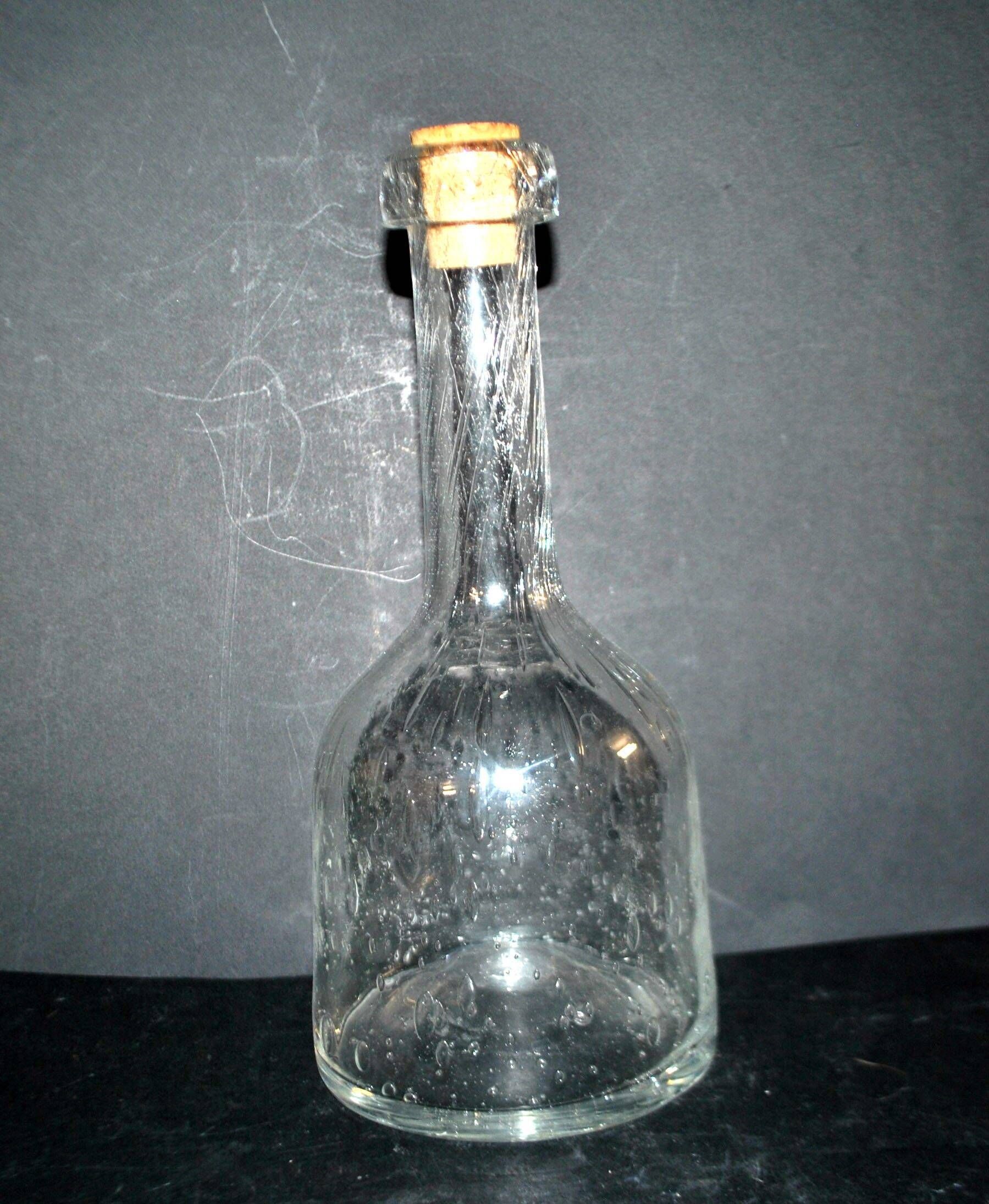 Vintage glass bubble carafe bottle from Biot H24cm