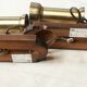 Pair of brass spots and wooden base year 70