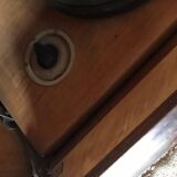 Orion turntable from the 1950s, brown wood and plastic, AL 101 Budapest platter.