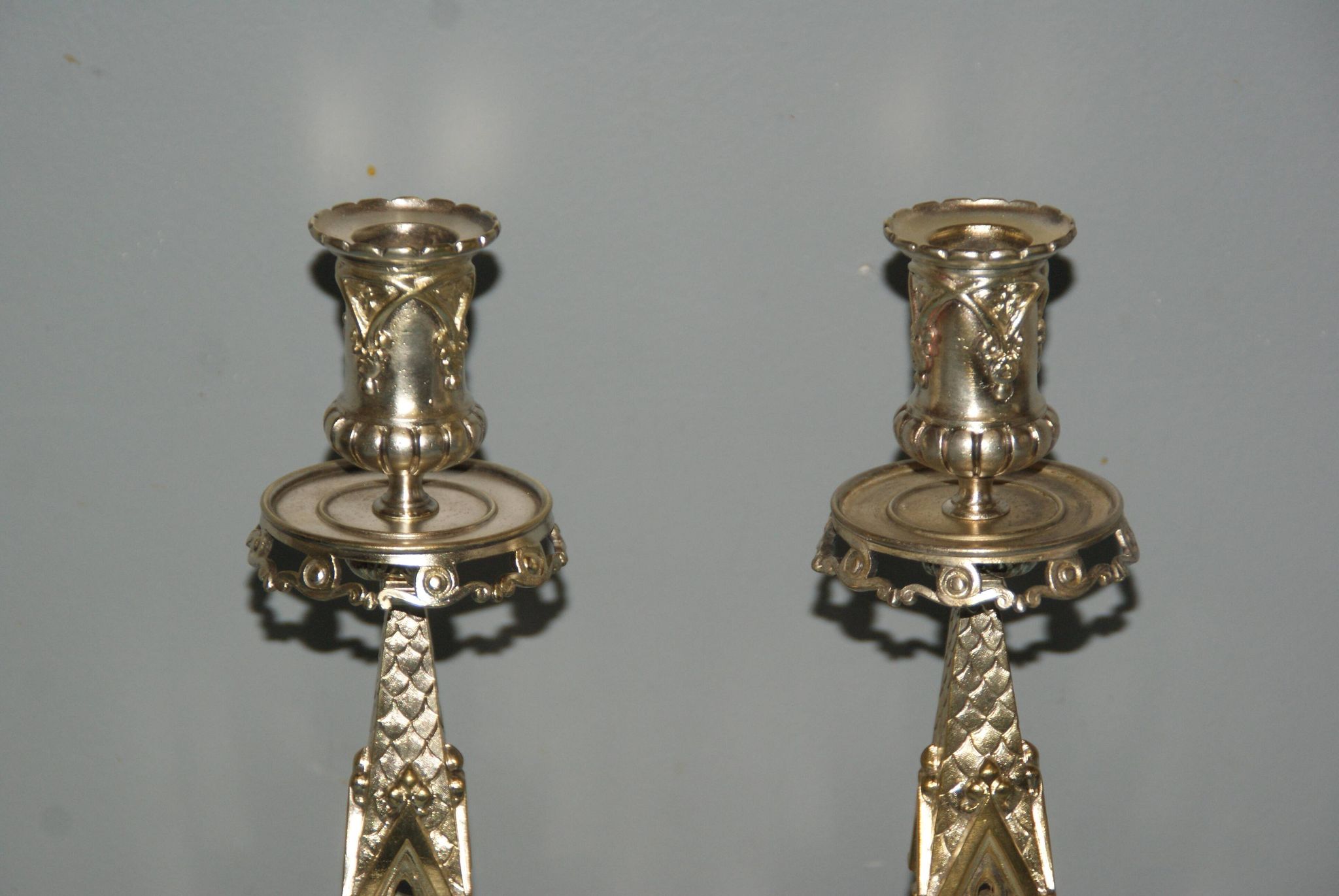 Rare pair of 19th century bronze candlesticks