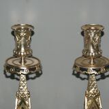 Rare pair of 19th century bronze candlesticks