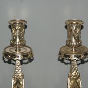Rare pair of 19th century bronze candlesticks