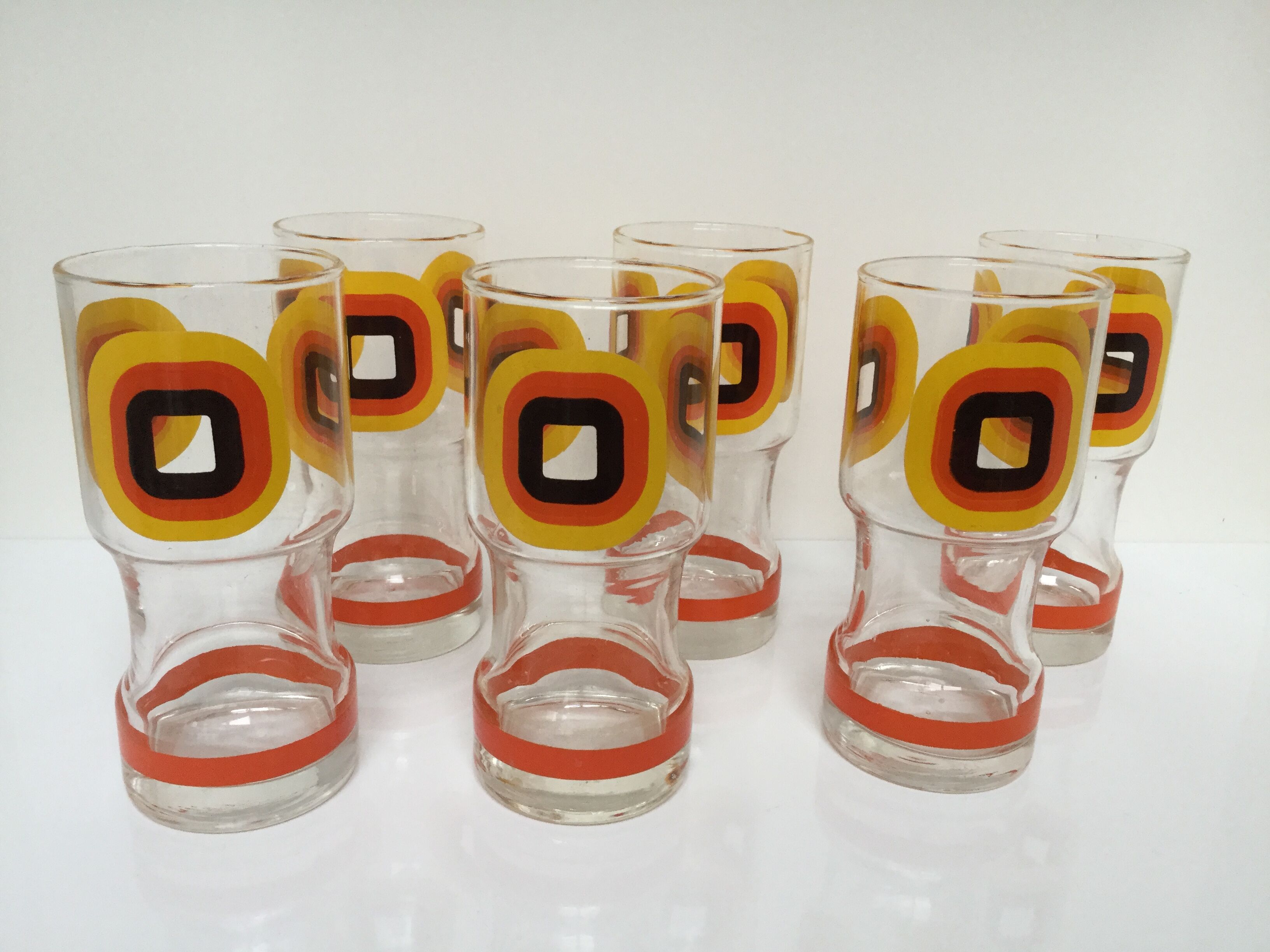 Vintage orange ade glasses 1970