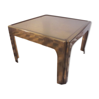Square coffee table 60/70 plastic smoke, plexiglass smoke sofa end