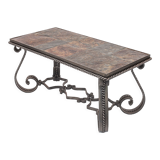 Table basse en fer forgé Merceris 1950