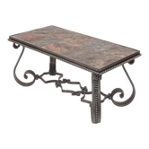 Table basse en fer forgé Merceris 1950