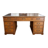Rare Bureau de Ministre "Double Face" – 18 tiroirs – 120x120cm