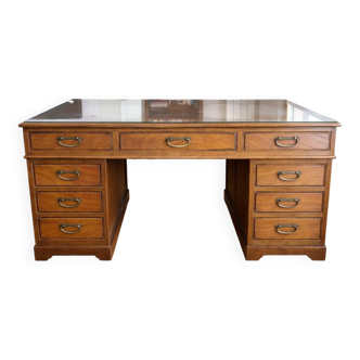 Rare Minister's Desk "Double Face" – 18 drawers – 120x120cm