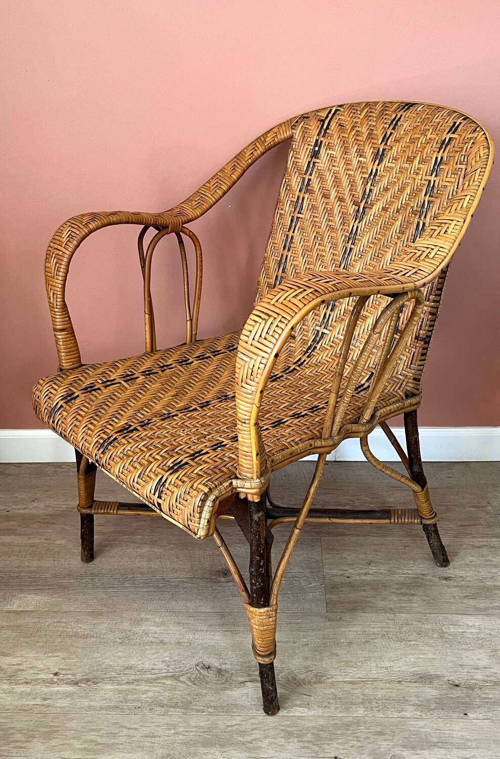 Vintage rattan armchair