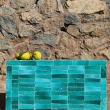 Table basse en Zellige moderne bleu turquoise
