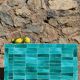 Table basse en Zellige moderne bleu turquoise