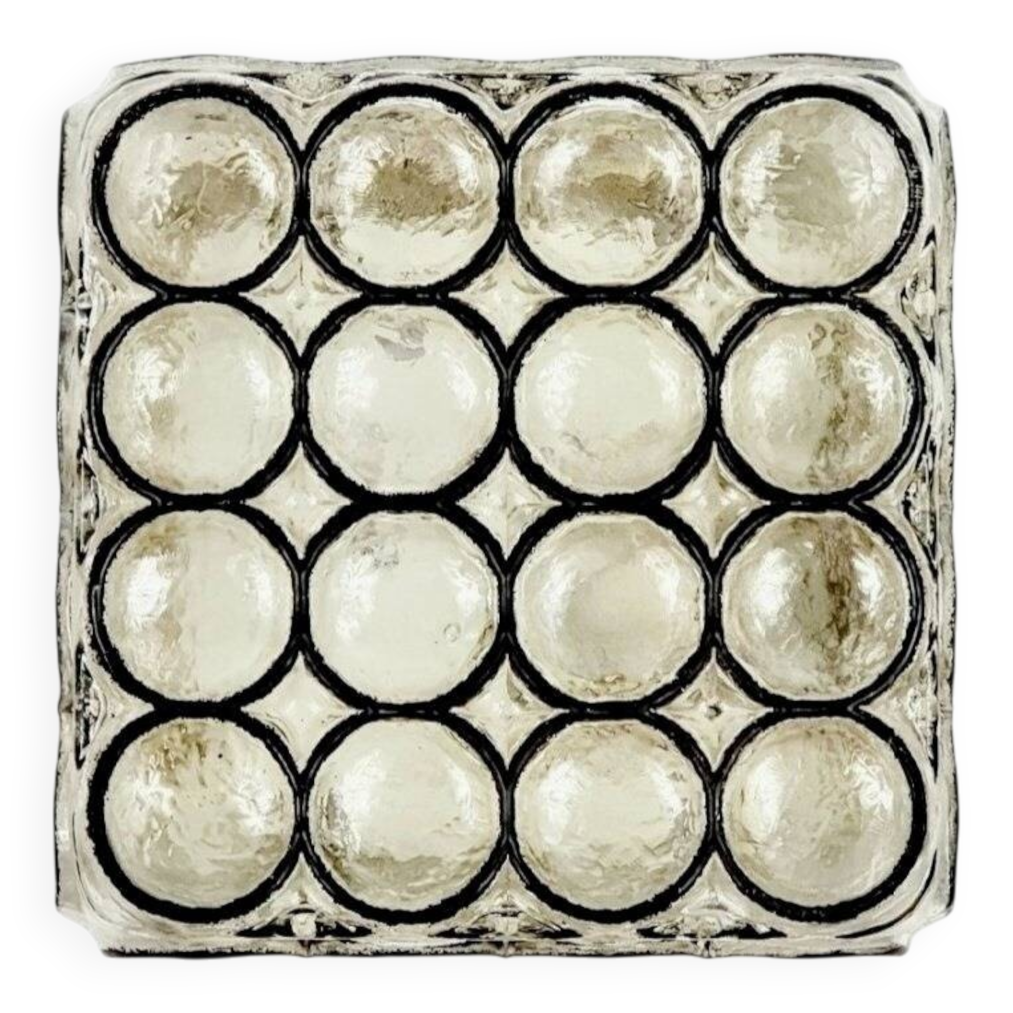 Mid-Century Glass Wall Light or Ceiling Light from Limburg, Germany, 1960s