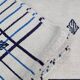 Vintage Table Set Damask Tablecloth and 8 Matching Embroidered Napkins, Blue and White Patterns