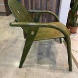 Fauteuil de salon baumann lounge vert vintage années 70