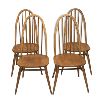 Set of 4 clear Quaker Ercol chairs