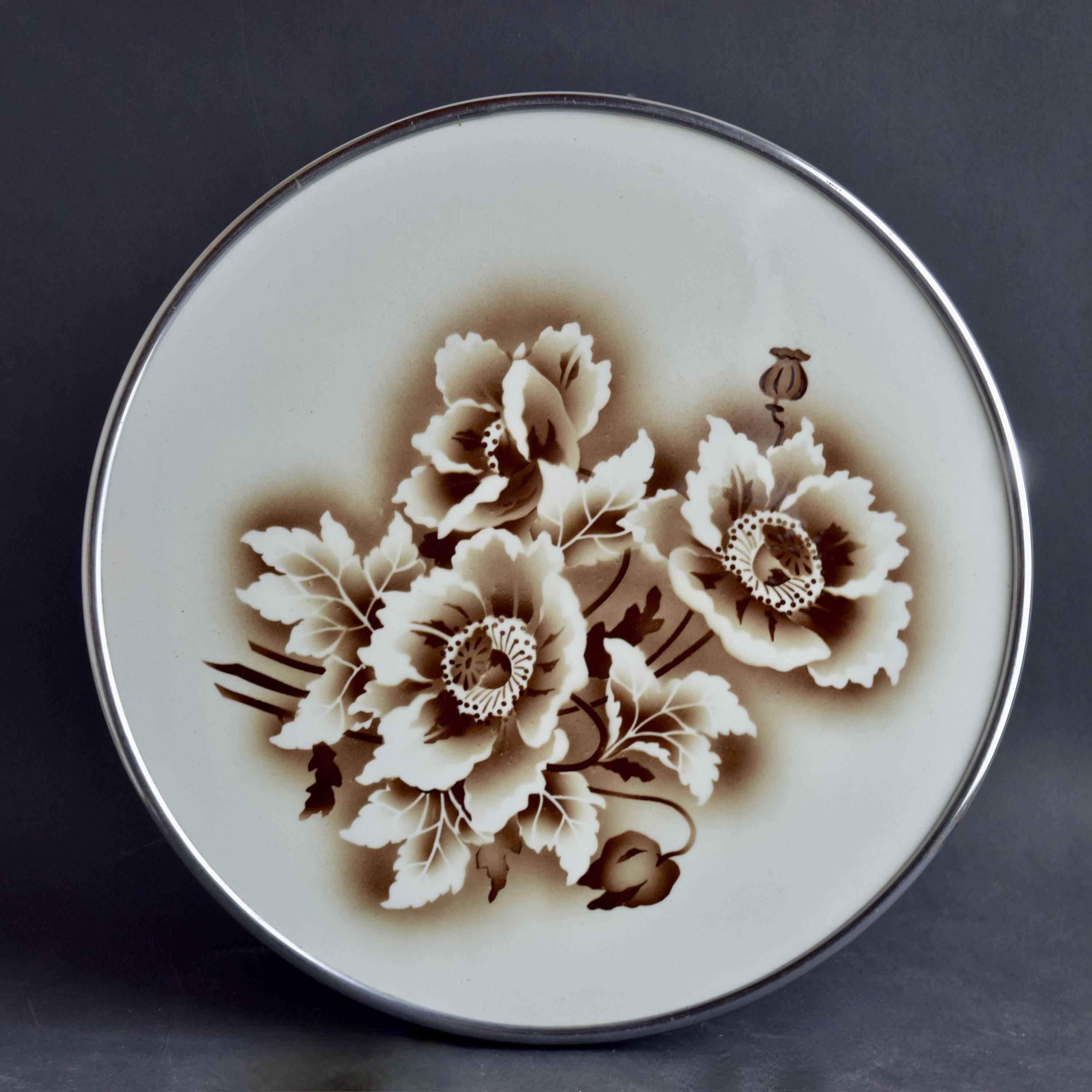 Art-deco standing cake tray - floral decor