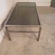 Table basse design vintage verre fumé