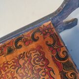 Hand paint decorated magazine holder 1960s