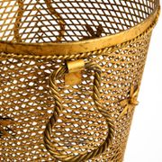 Large Mid-Century Regency umbrella stand made of gilded metal, Italy 1960s
