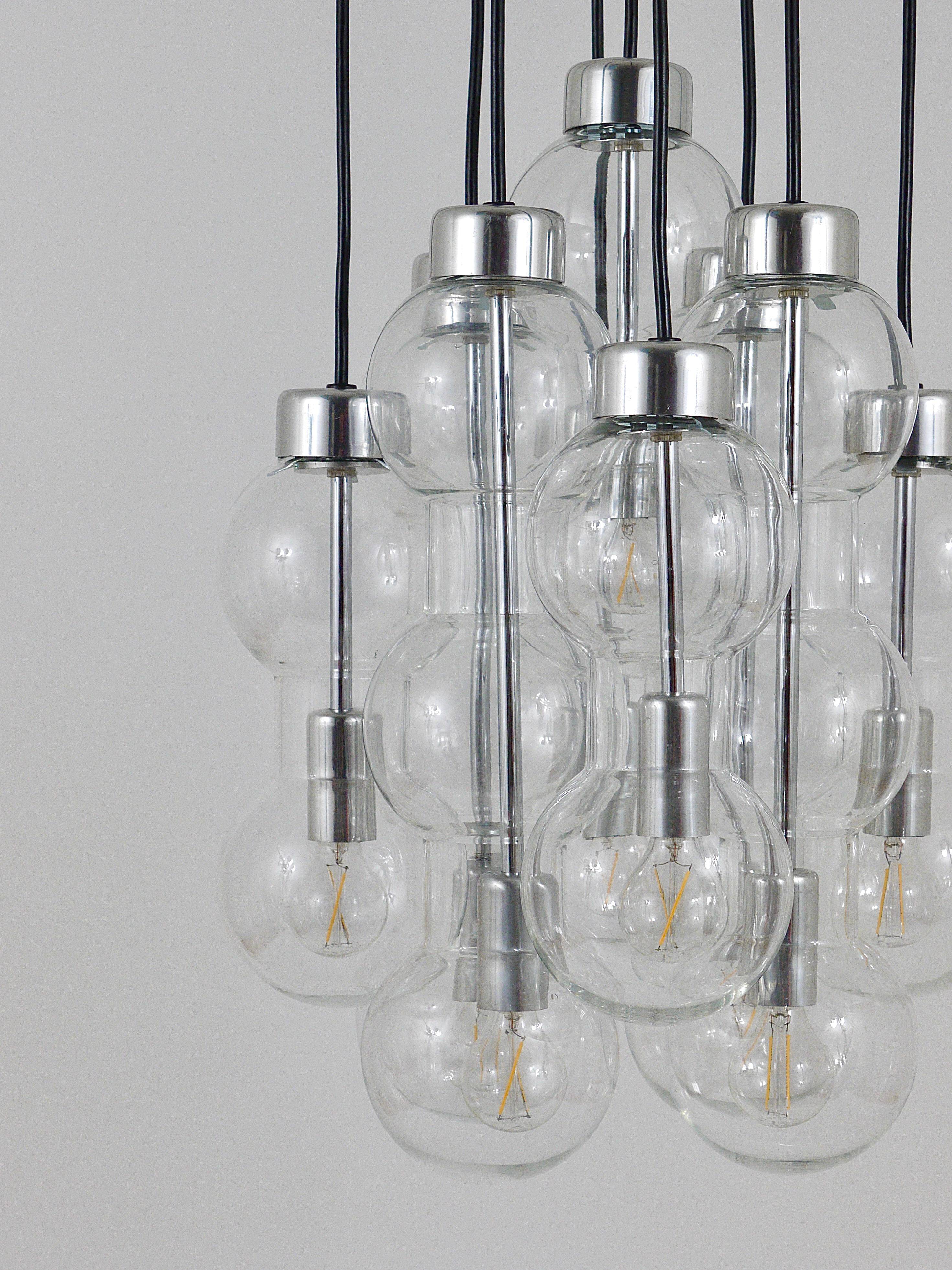 Impressive cascading hourglass chandelier Doria, Space Age, Germany, 1960s.