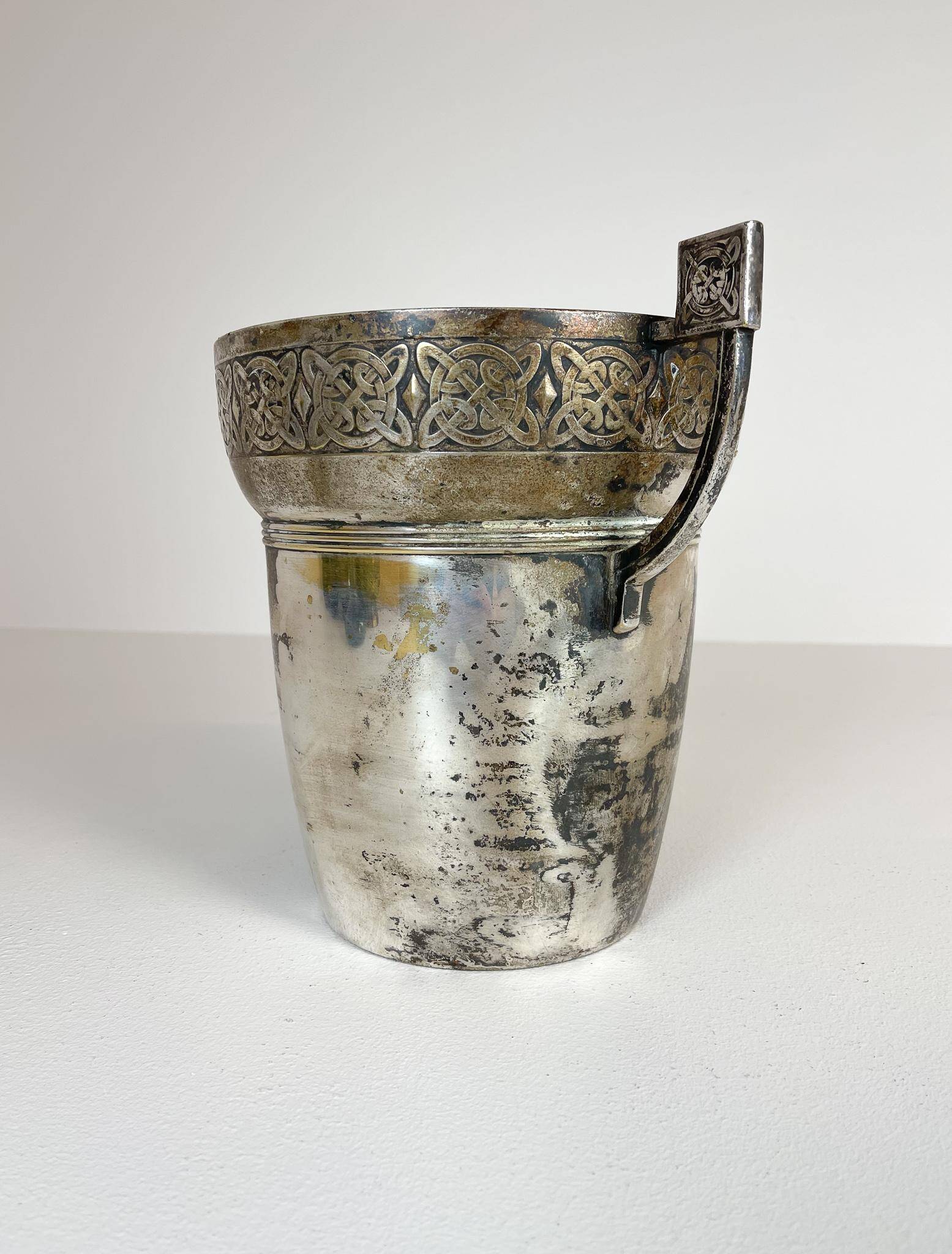 Art Deco champagne cooler with relief pattern, Sweden, 1930s