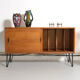 Vintage sideboard, metal feet, 121cm