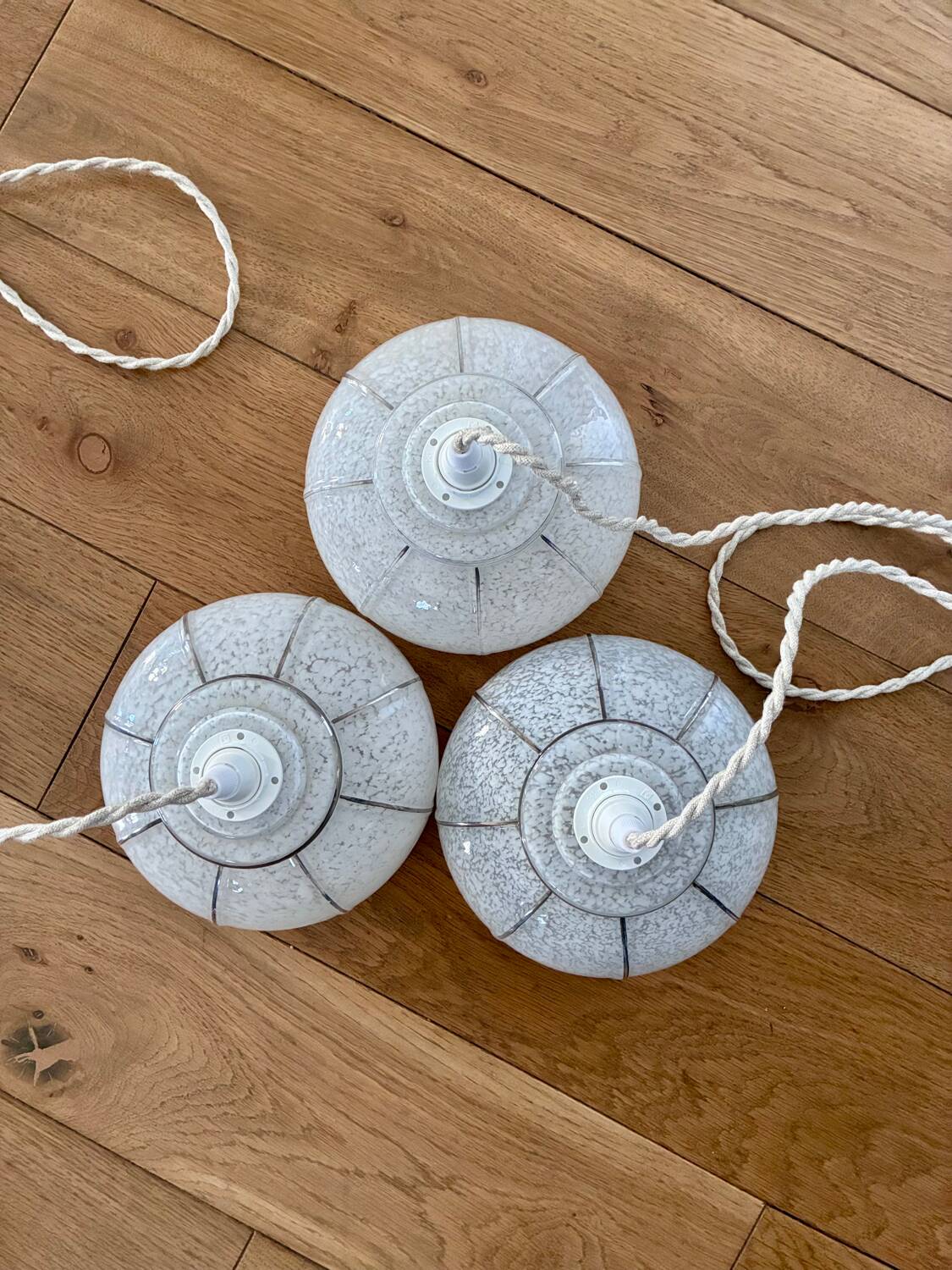 Set of three "Spotted Globes" glass lamps - 1970.