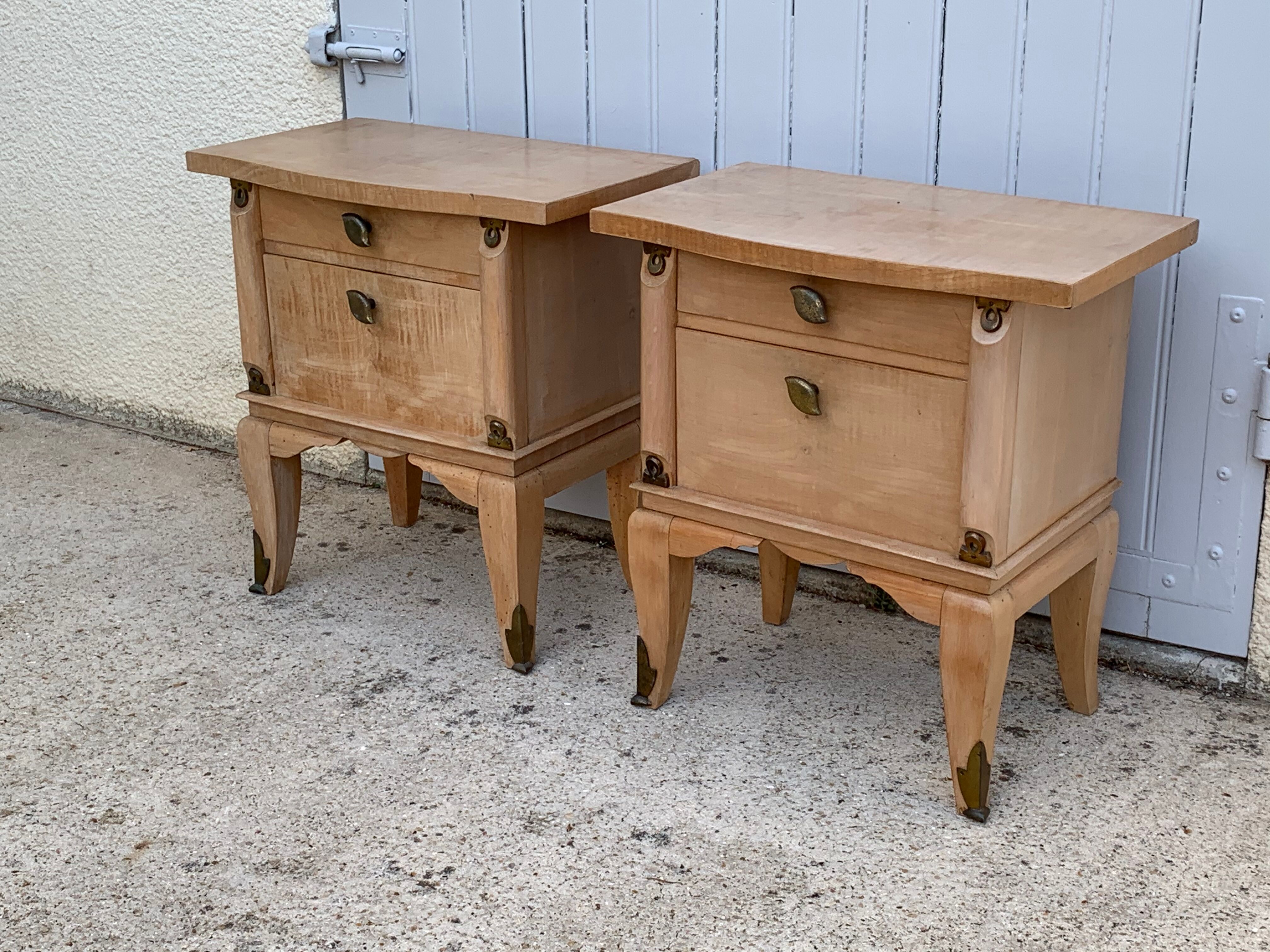 Pair of art deco bedsides