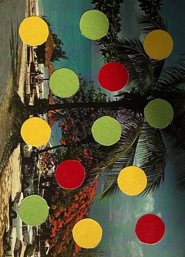 Sorbet Coco - Collage sur carte postale