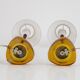 Nybro Armaturfabrik, desk lamps, brass, amber glass, Sweden, 1960s