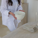 Olya oblong dining table 150x90 in natural travertine