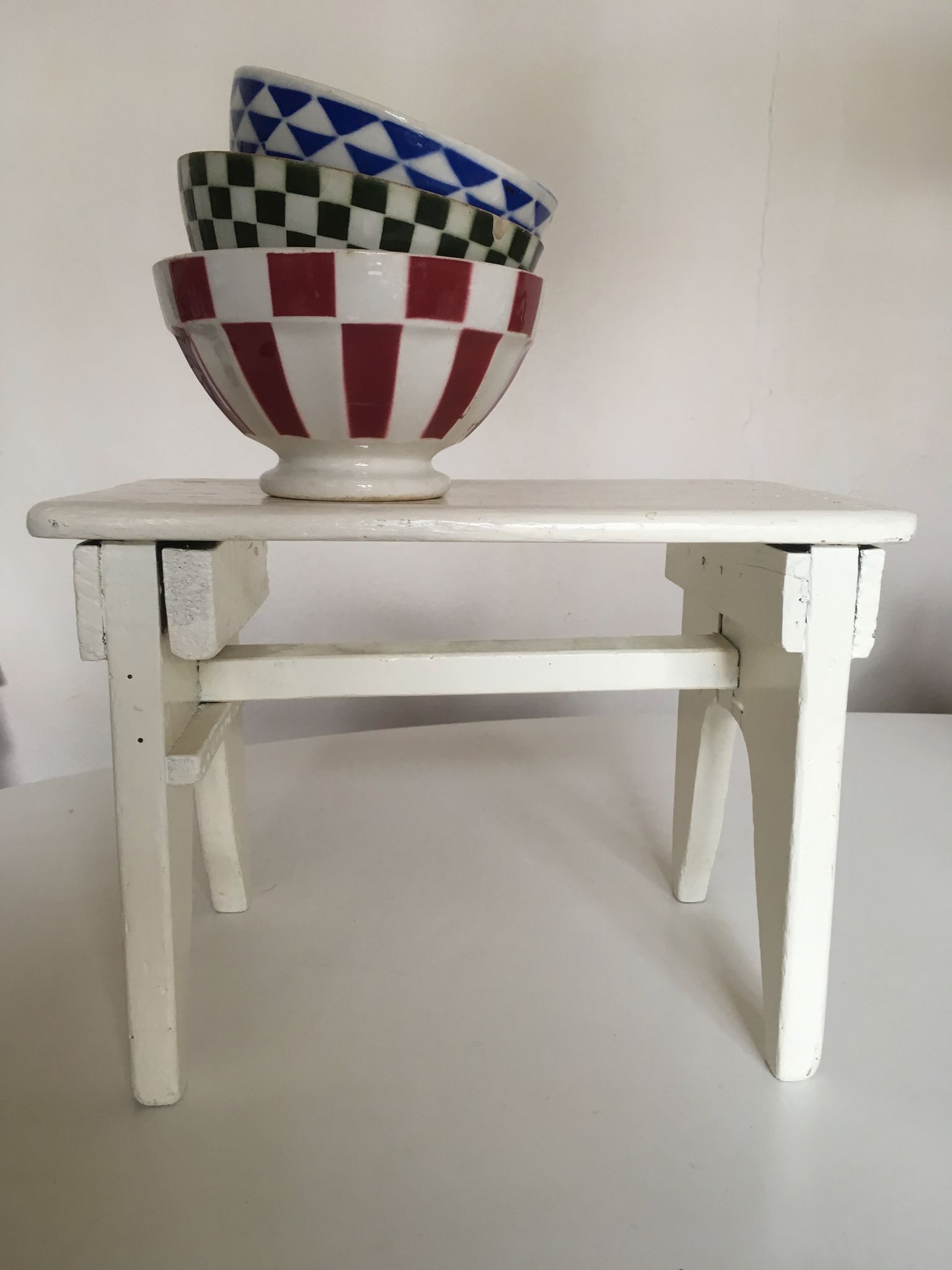 Set de 3 bols de faience terre de fer début 20