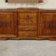 Large two-body buffet in walnut and black marble