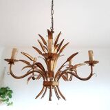 Hollywood Regency style ear of wheat chandelier, circa 1960