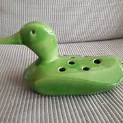 Canard vintage en céramique verte